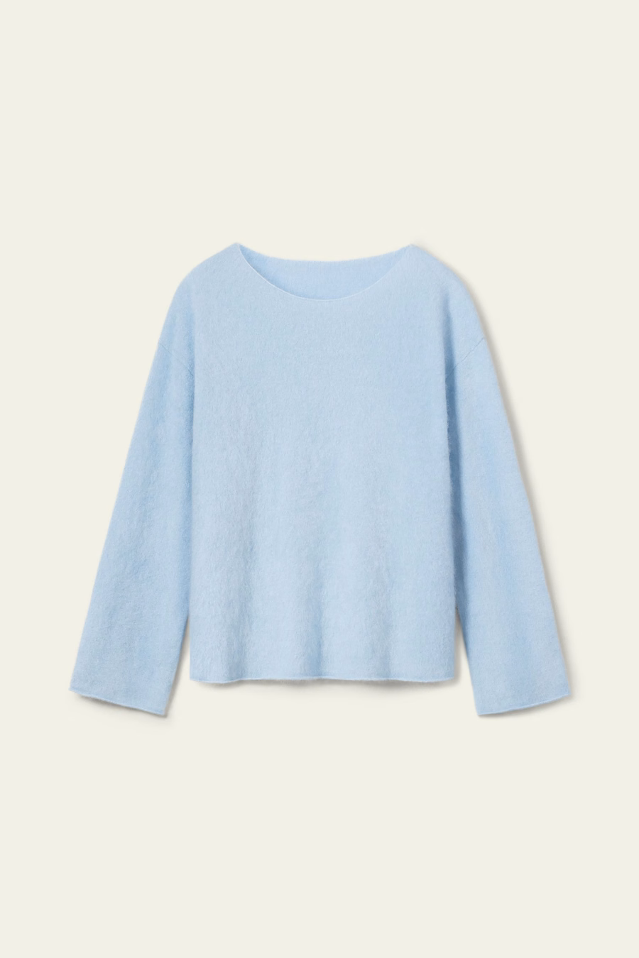 Maglione in cashmere spazzolato con scollo a barca