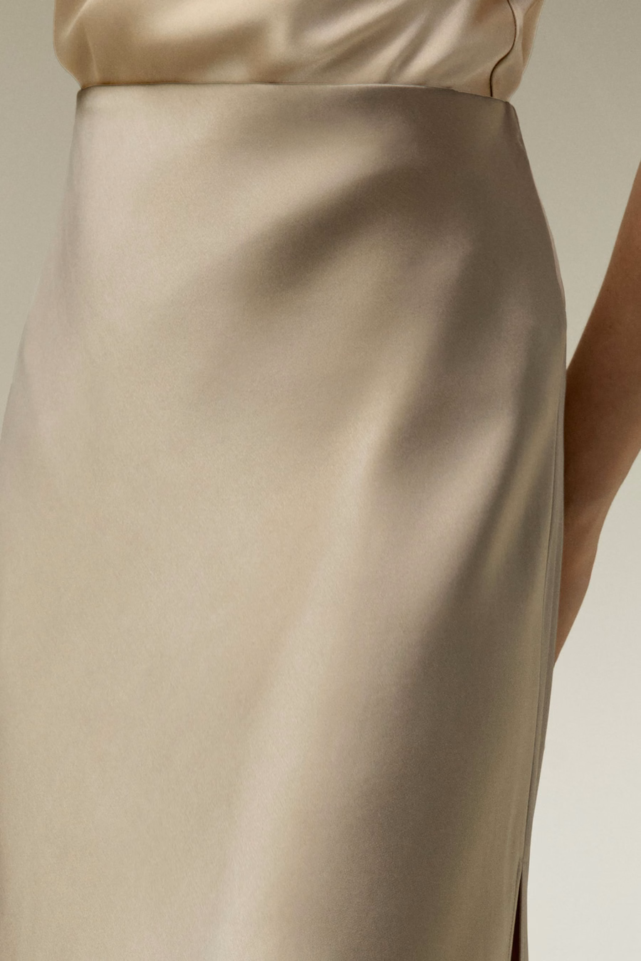 Bias-cut Silk Midi Skirt