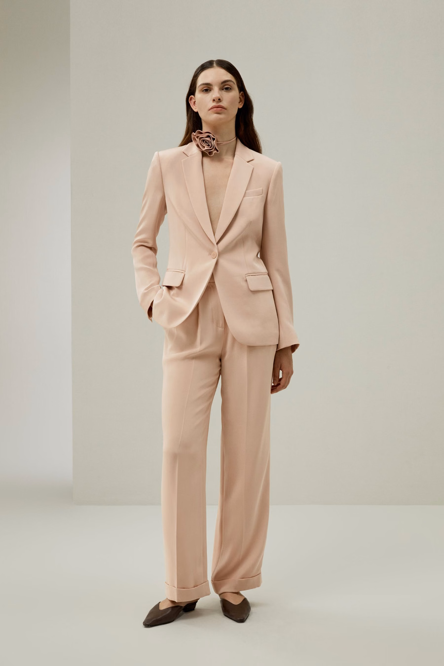 Blazer in Seta Rosso Mogano