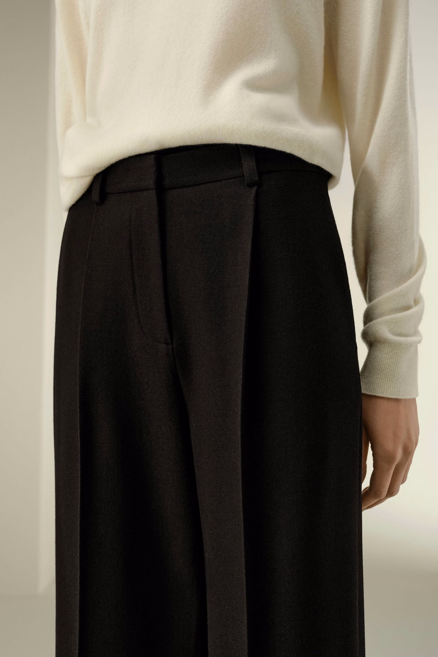 Pantaloni in misto seta-lana tweed