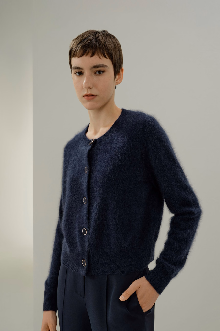 Cardigan in Cashmere Spazzolato Ultra-Morbido