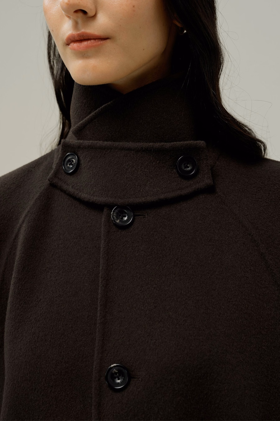 Cappotto in seta-lana doppio faccia sovradimensionato