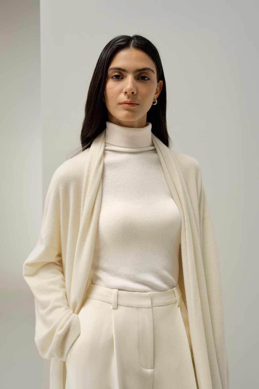 Cardigan in cashmere lunghezza polpaccio