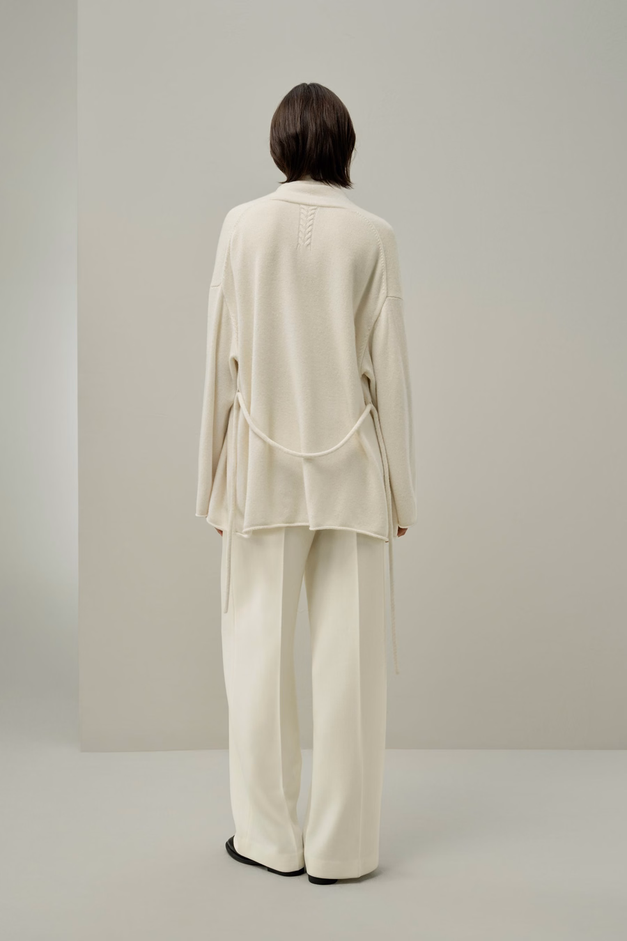 Cardigan avvolgente in cashmere per il tempo libero