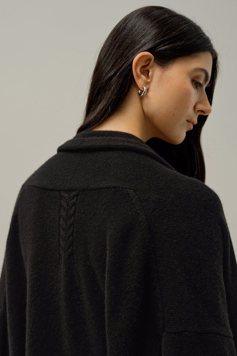 Cardigan avvolgente in cashmere per il tempo libero