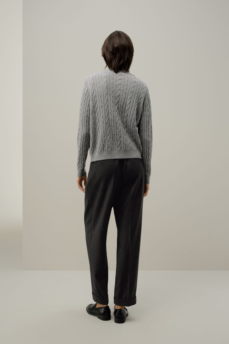 Cardigan in Cashmere Baby a Maglia Cable