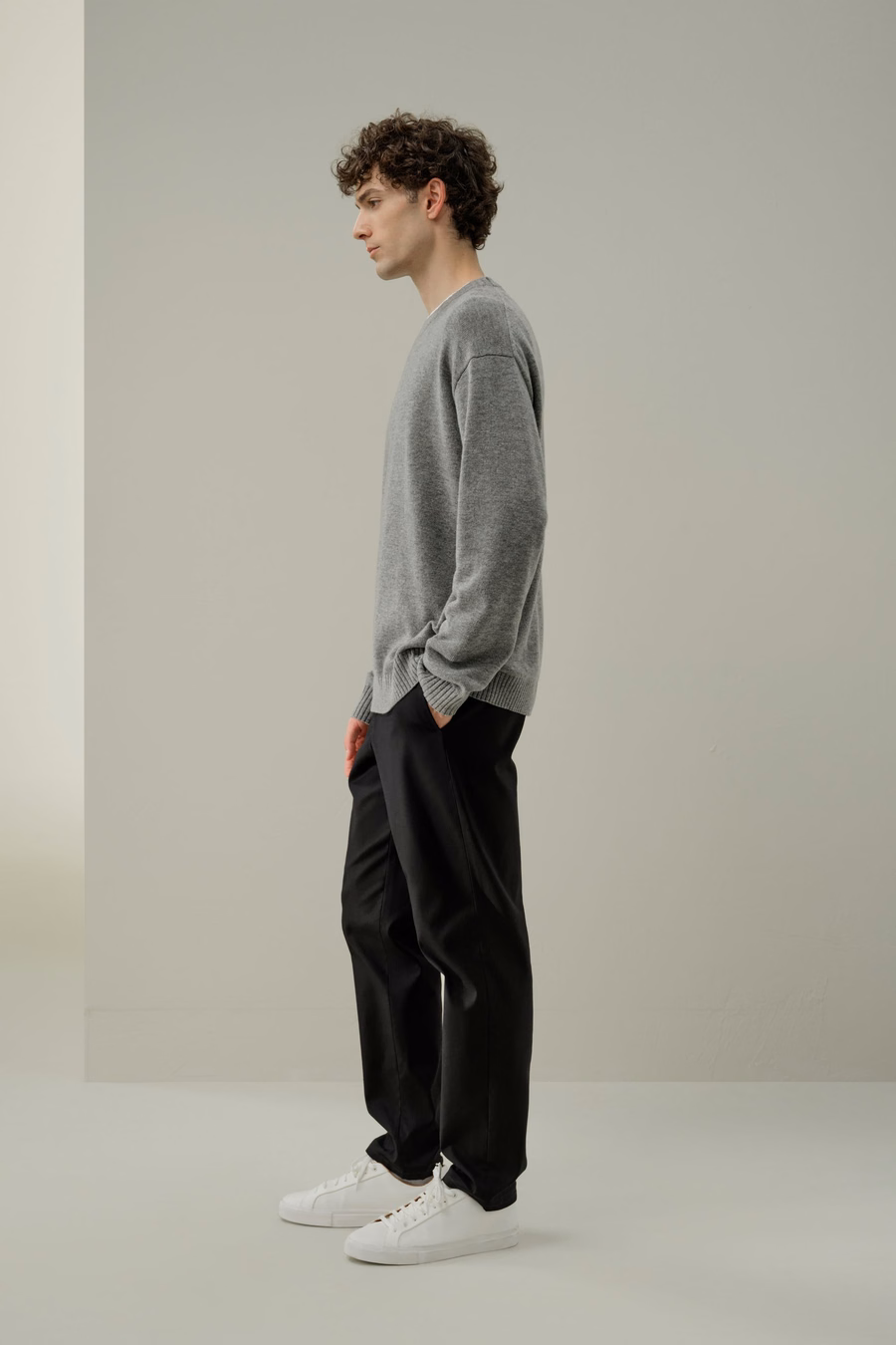 Maglione in Lana Cashmere a Girocollo Resistente
