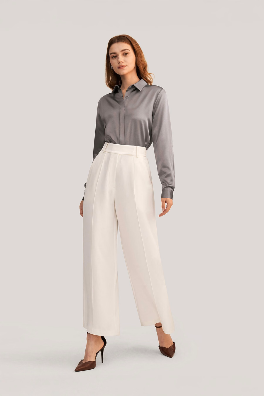 Camicia in seta con pattina nascosta di base