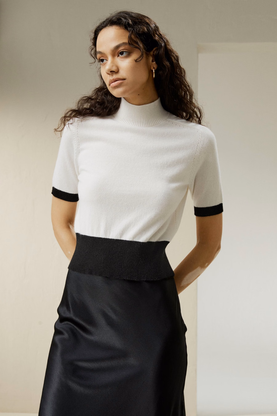 Camicia in cashmere a collo alto Gemini