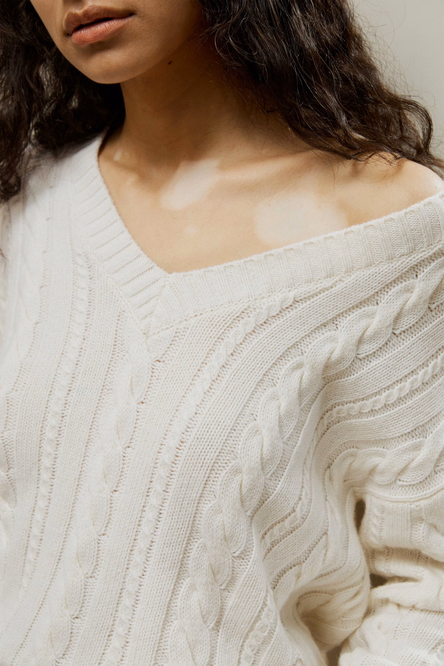 Maglione in Mistura di Lana e Cachemire a Maglia Cable