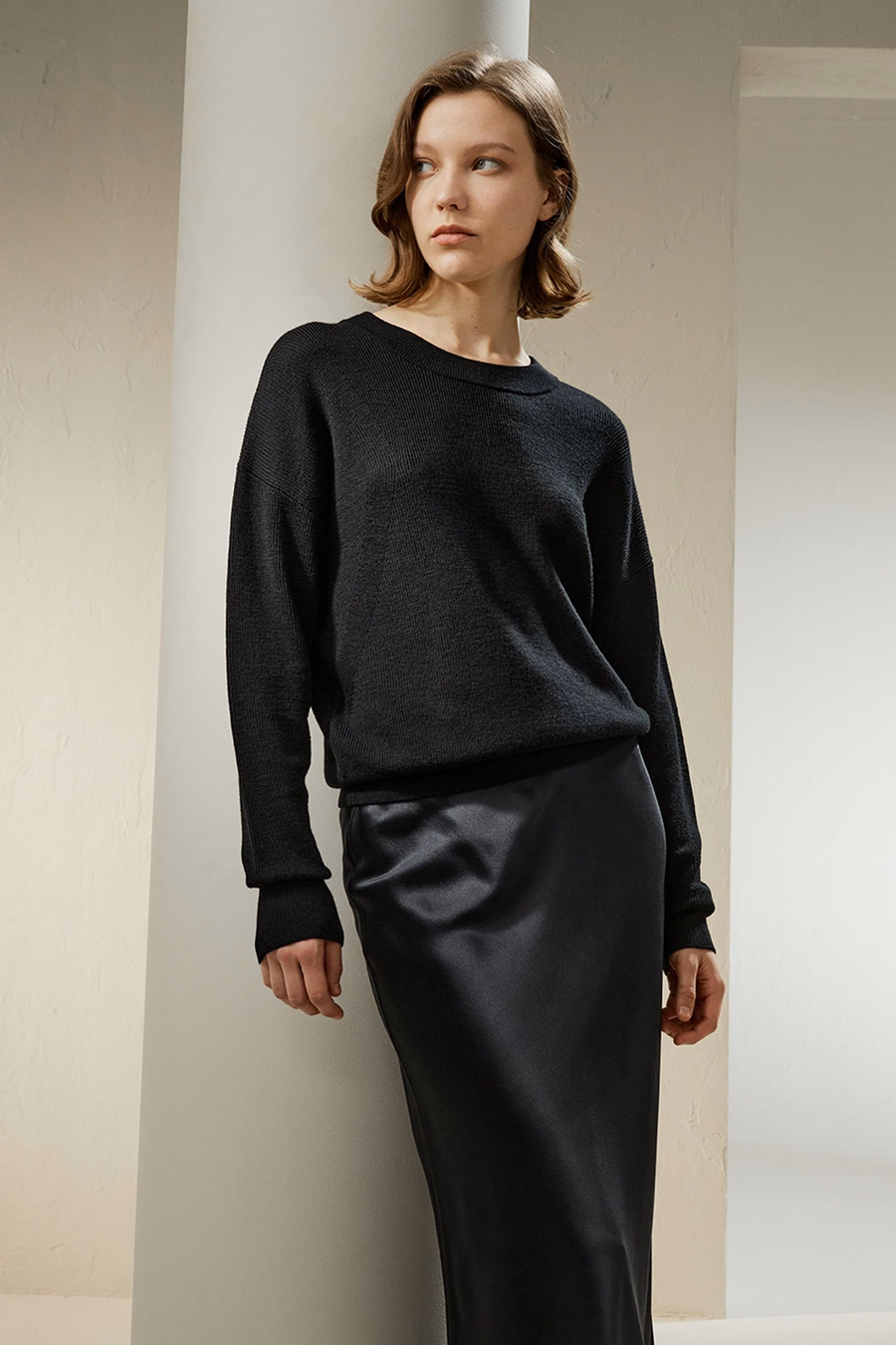 Maglione girocollo in ultrafine lana Merino
