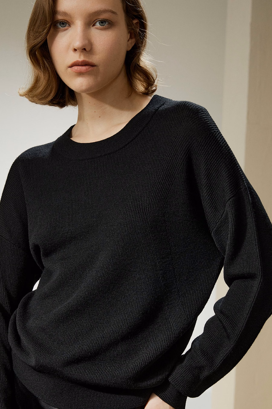 Maglione girocollo in ultrafine lana Merino