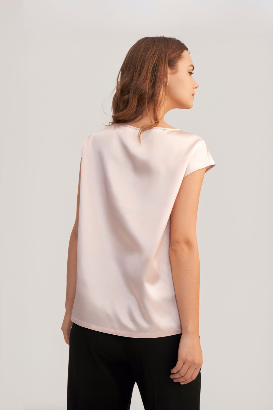 Basic Cap Sleeves Silk Tee