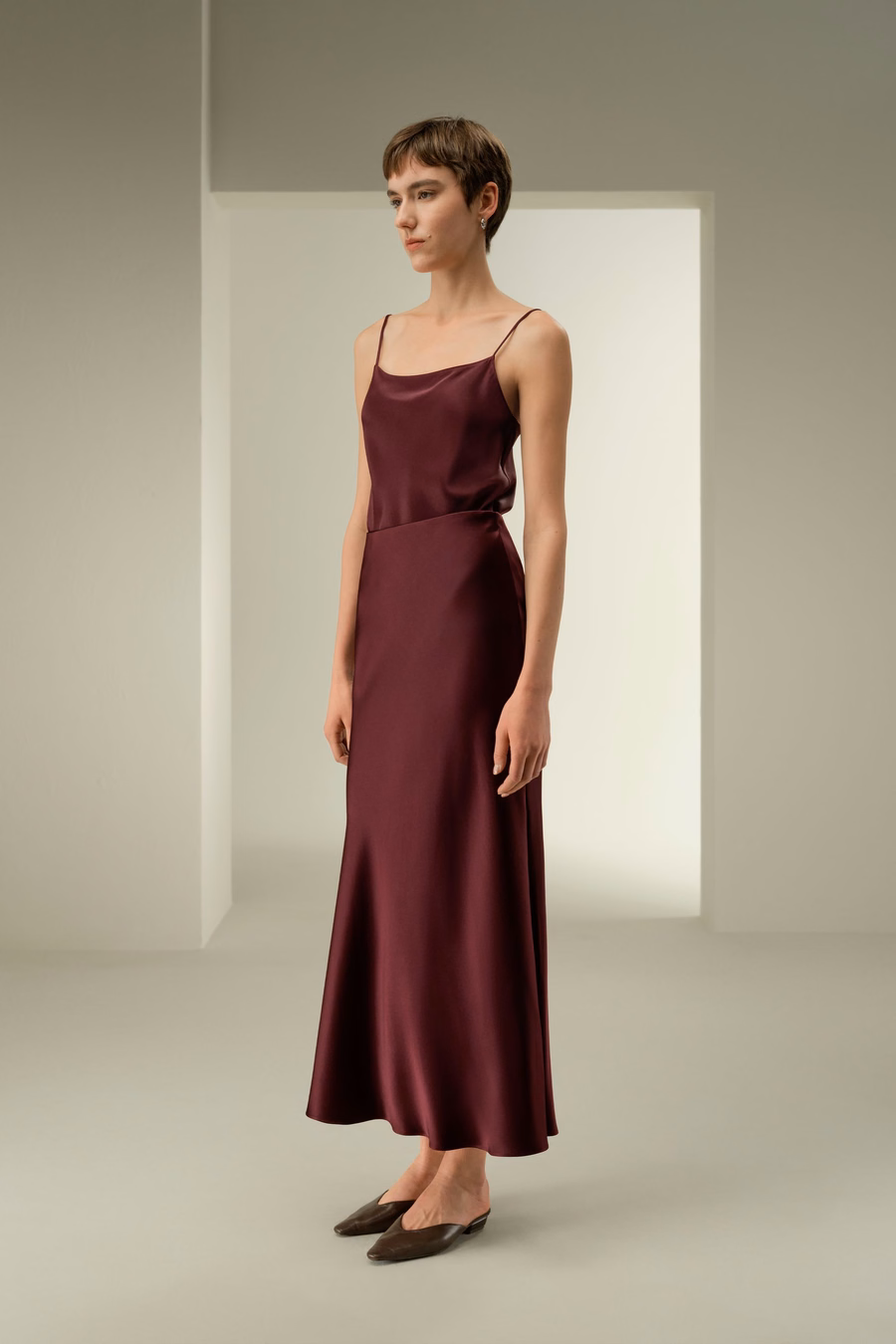 Gonna Maxi in Seta Charmeuse Doppiata