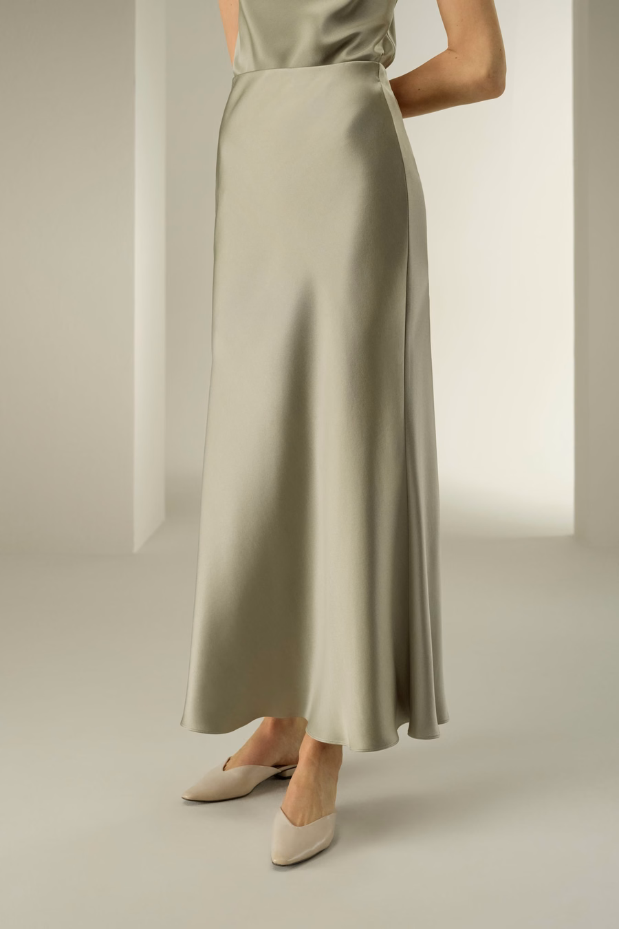 Gonna Maxi in Seta Charmeuse Doppiata