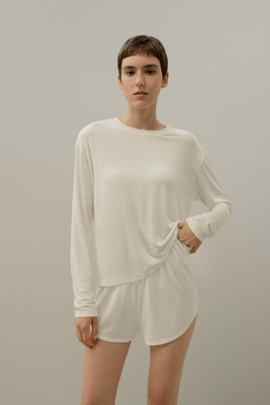 Top rilassato in jersey di seta Breeze