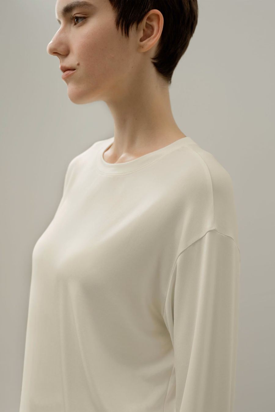 Top rilassato in jersey di seta Breeze