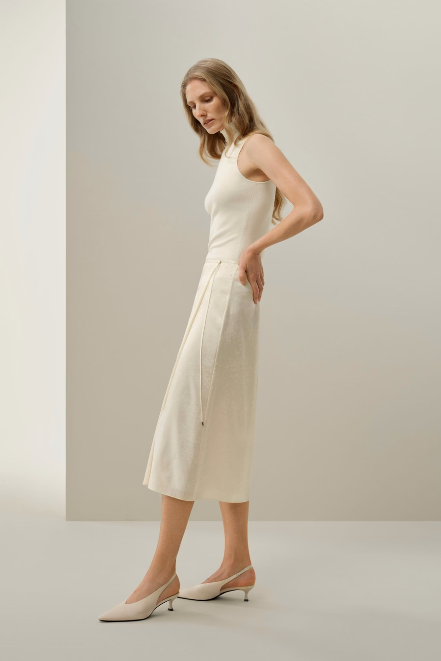 Gonna in seta jacquard Ying