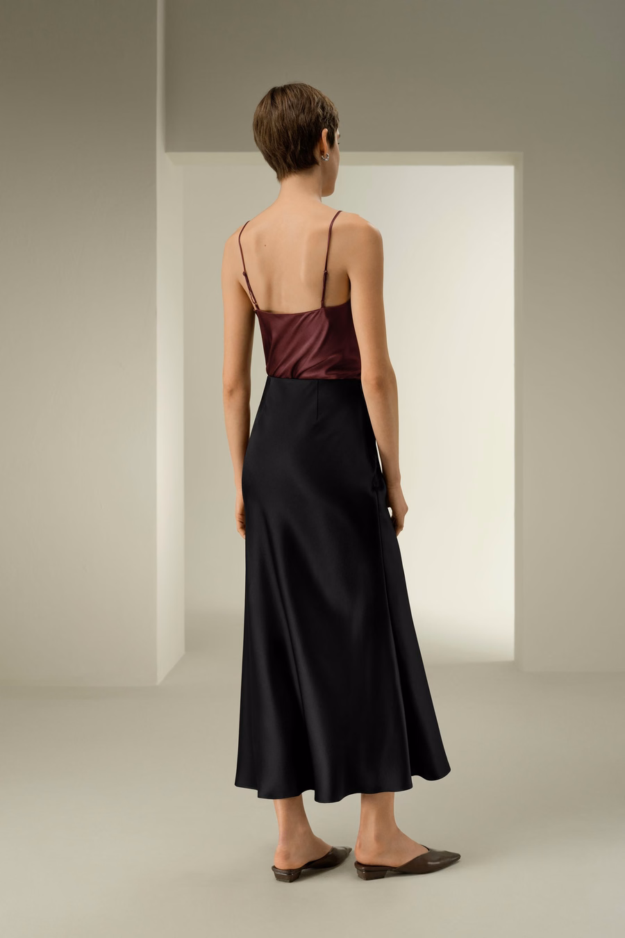 Gonna Maxi in Seta Charmeuse Doppiata