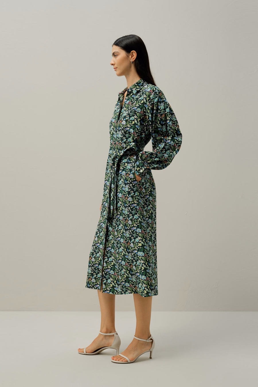 Abito Camicia Midi Foresta delle Favole - Realizzato con Tessuto Liberty