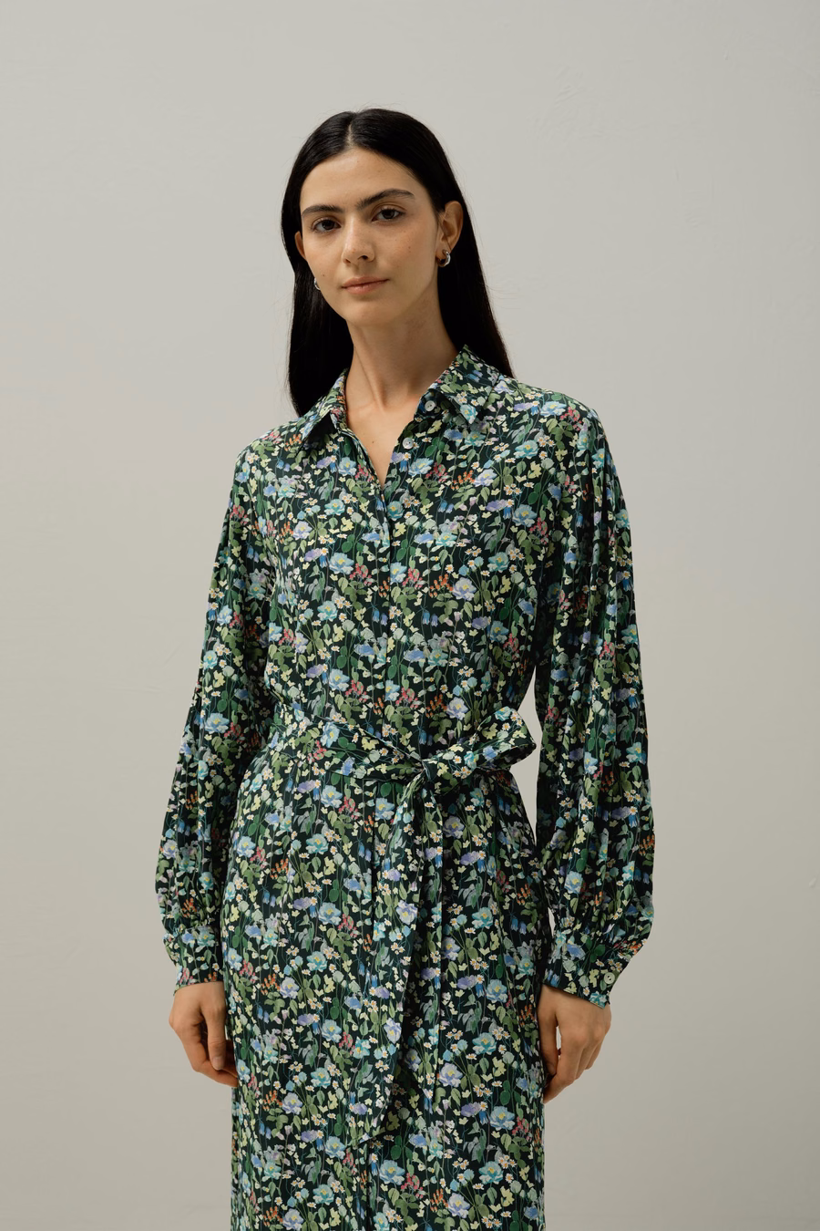 Abito Camicia Midi Foresta delle Favole - Realizzato con Tessuto Liberty