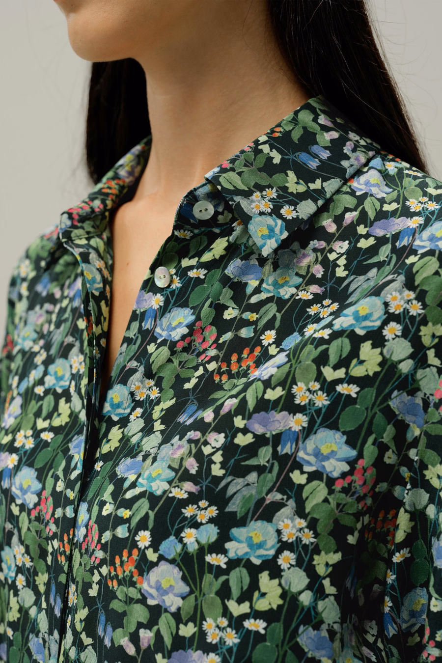 Abito Camicia Midi Foresta delle Favole - Realizzato con Tessuto Liberty