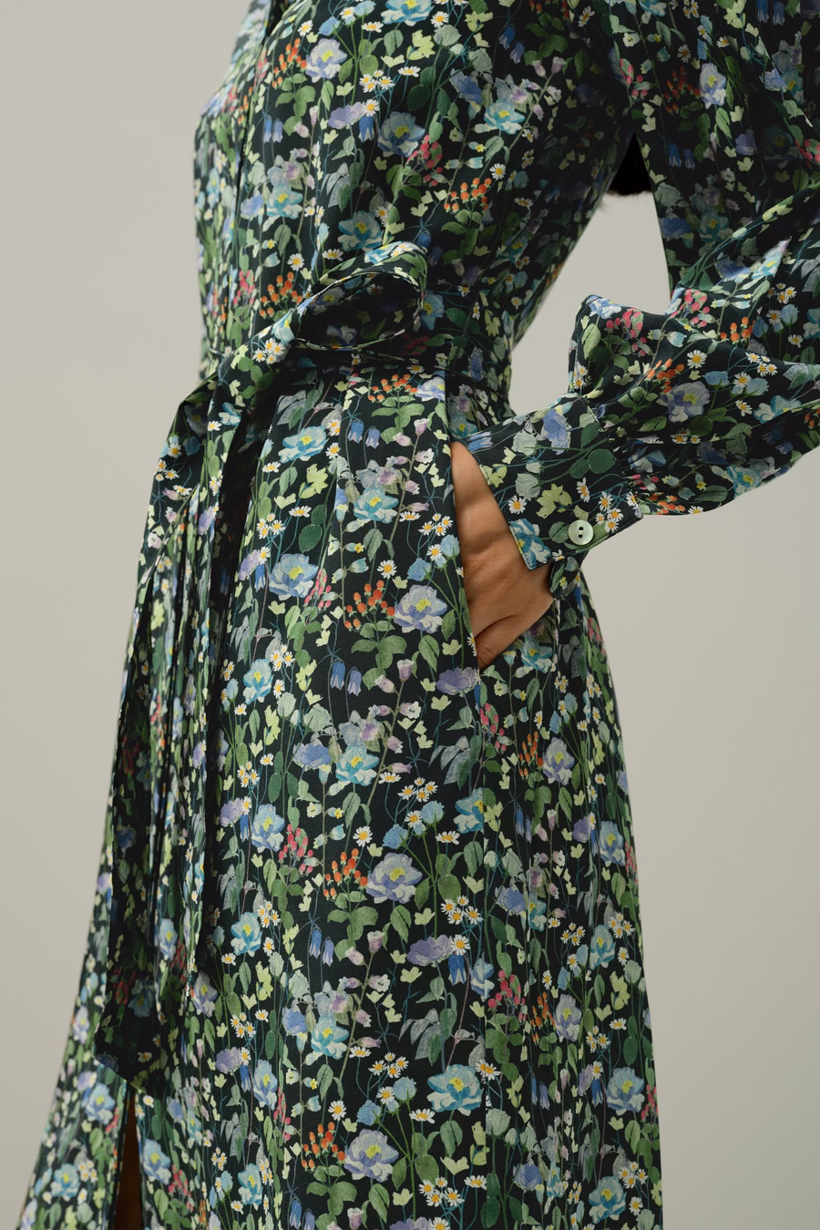 Abito Camicia Midi Foresta delle Favole - Realizzato con Tessuto Liberty