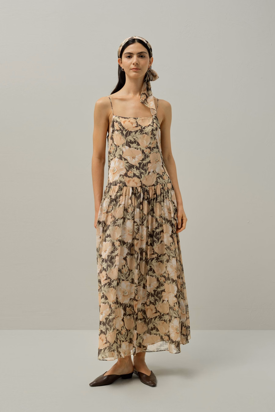 Abito slip Poppy Parade - Realizzato con tessuto Liberty