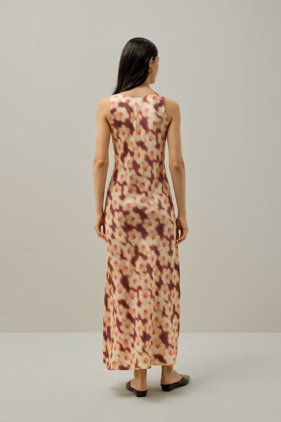 Vestito Profondo a Collo a U - Realizzato con Tessuto Liberty