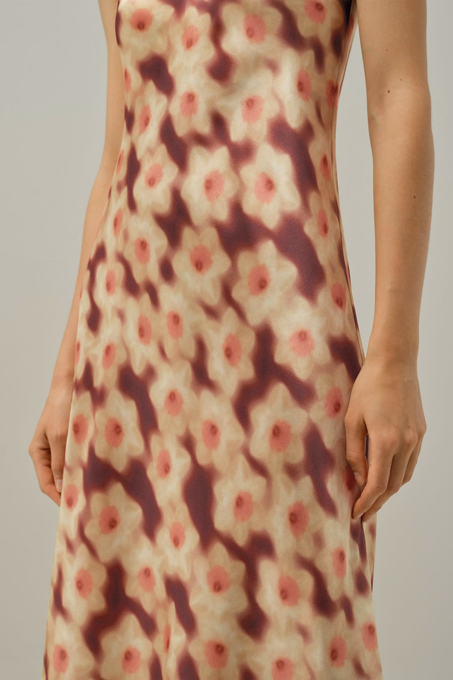 Vestito Profondo a Collo a U - Realizzato con Tessuto Liberty