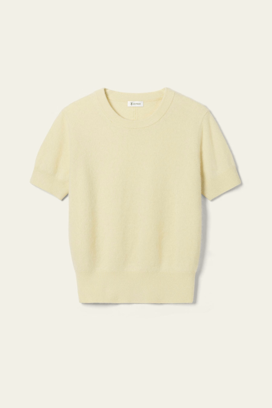 Maglione in Cashmere Spazzolato a Maniche Corte