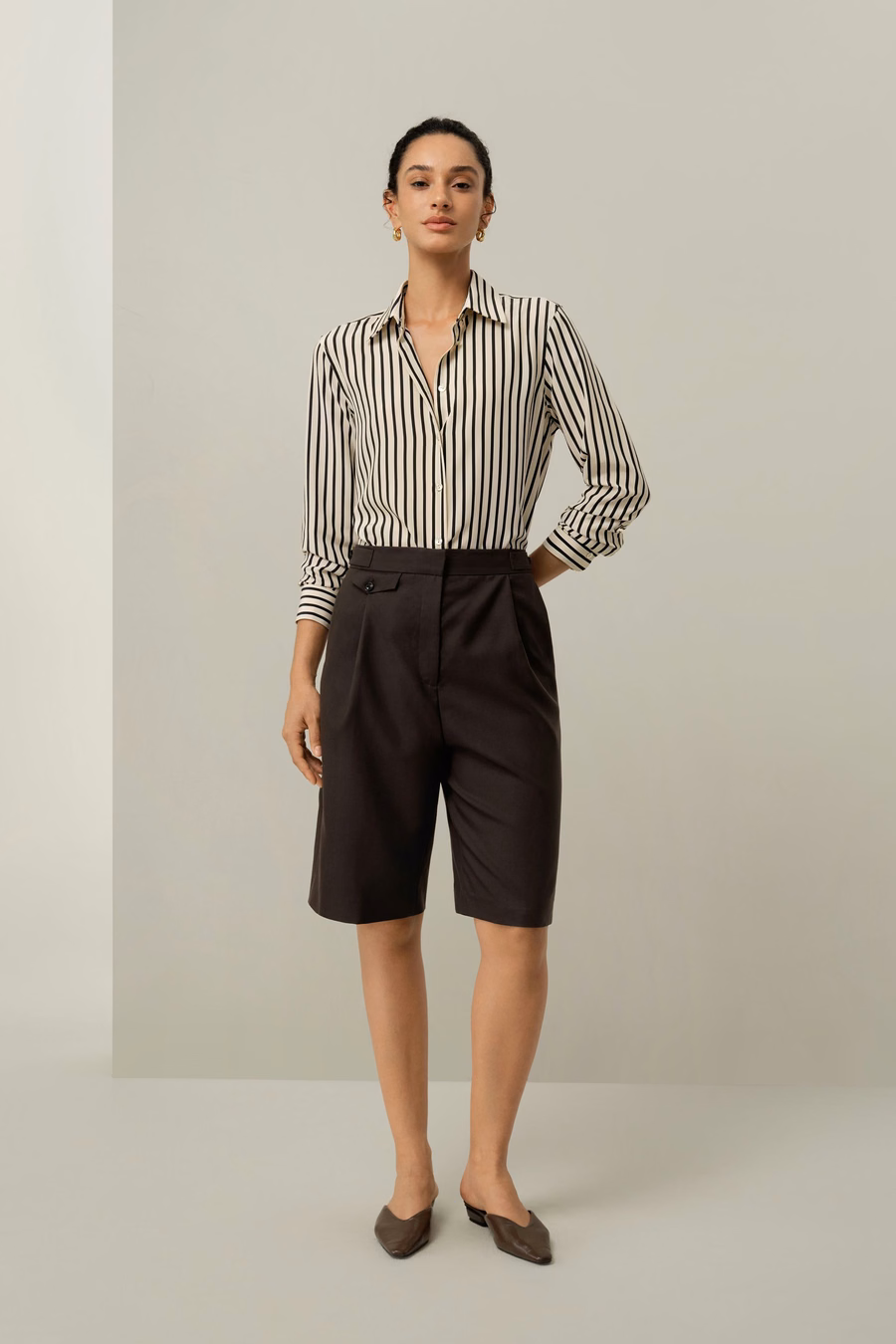 Camicia di seta a righe