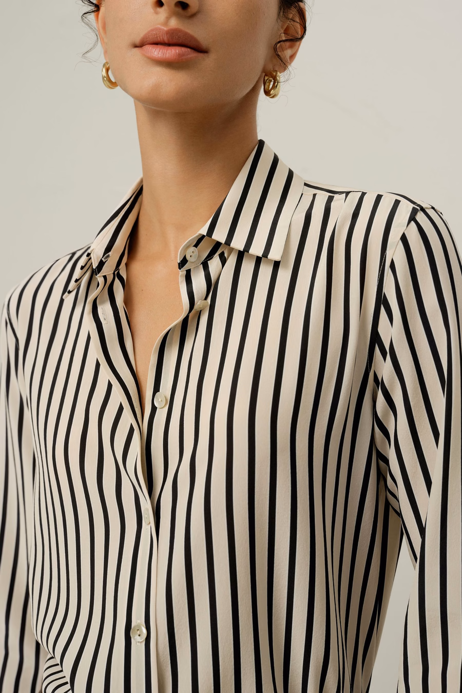 Camicia di seta a righe