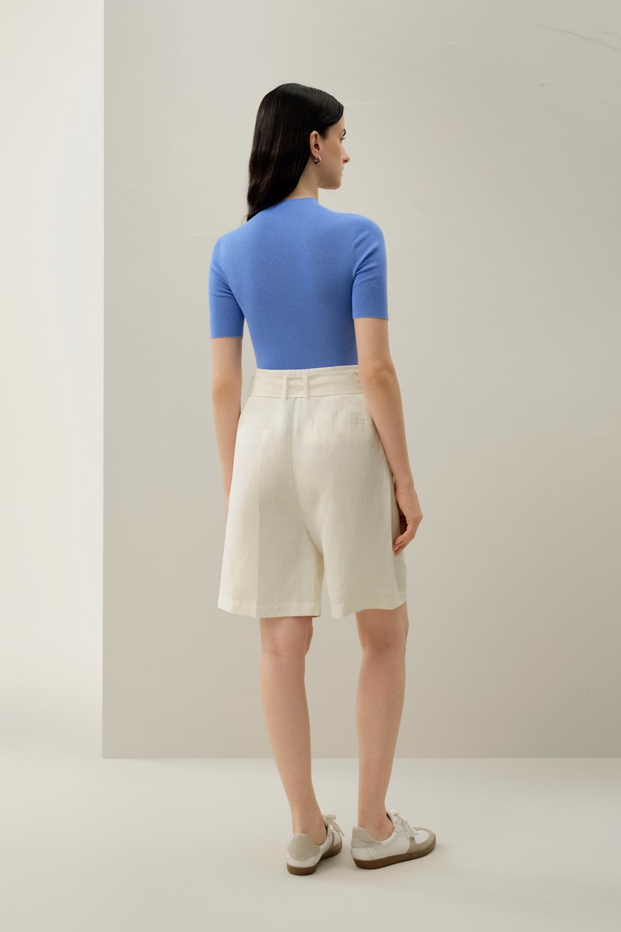 Top in maglia slim-fit in seta e cotone senza soluzione di continuità