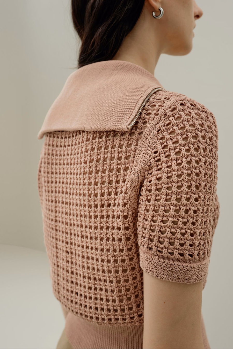 Cardigan a doppia zip in maglia Toscana Pointelle