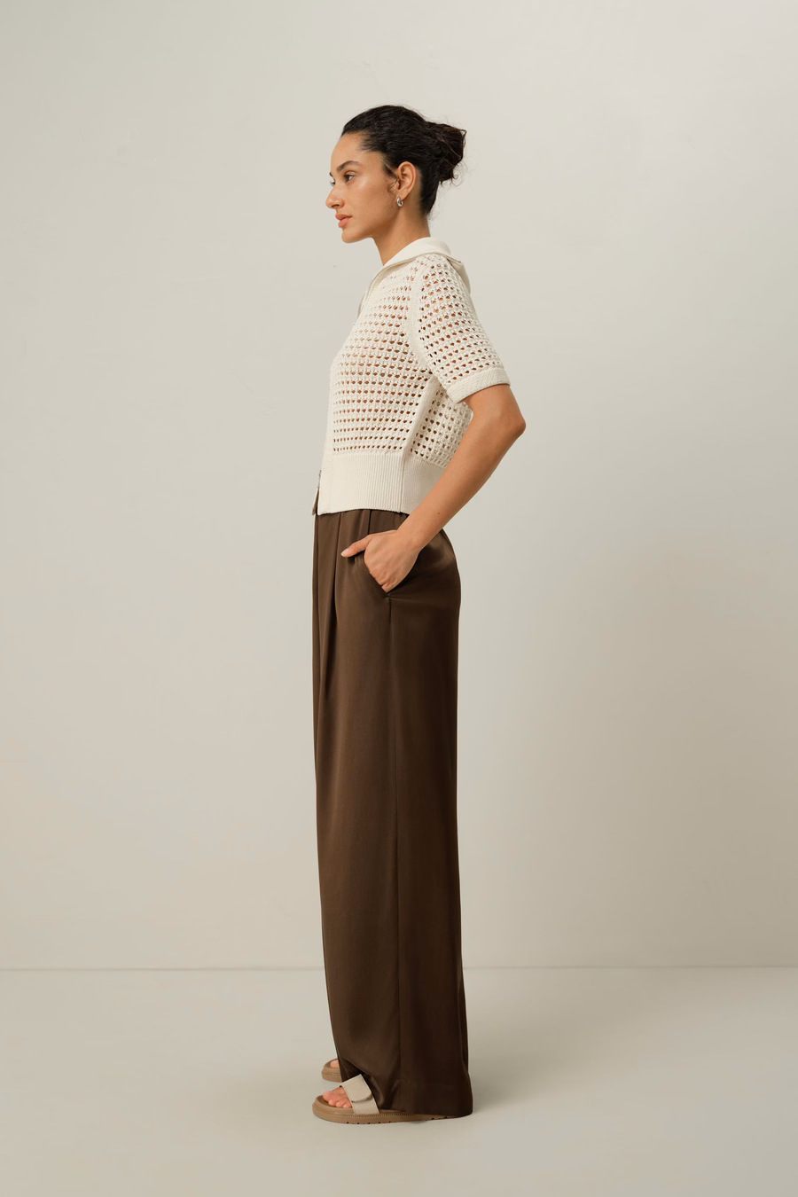 Cardigan a doppia zip in maglia Toscana Pointelle