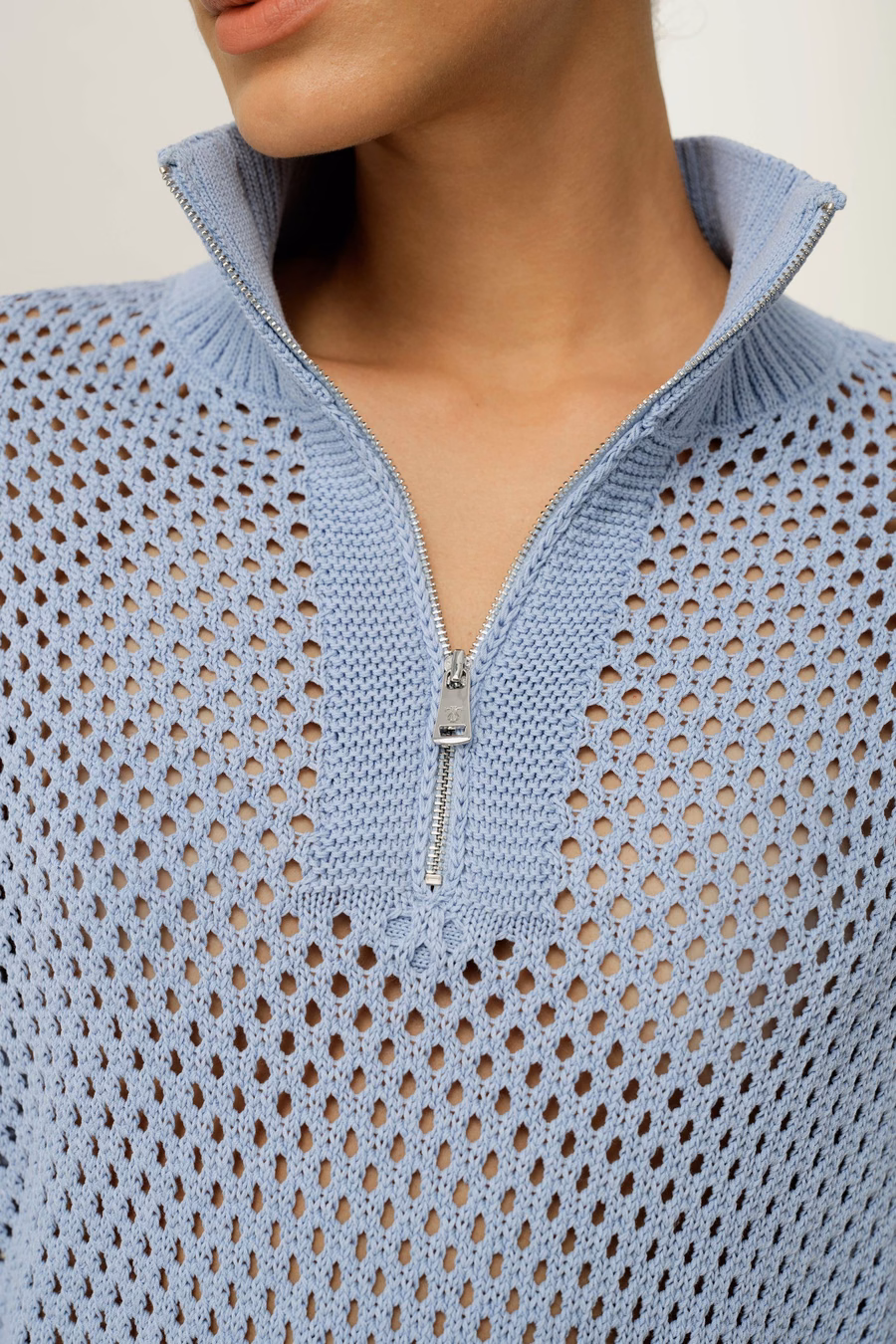 Maglione Half-Zip Pointelle della Toscana