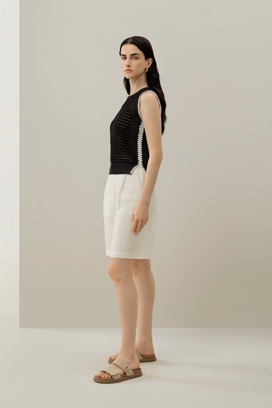 Toscana Pointelle Embroidered Vest