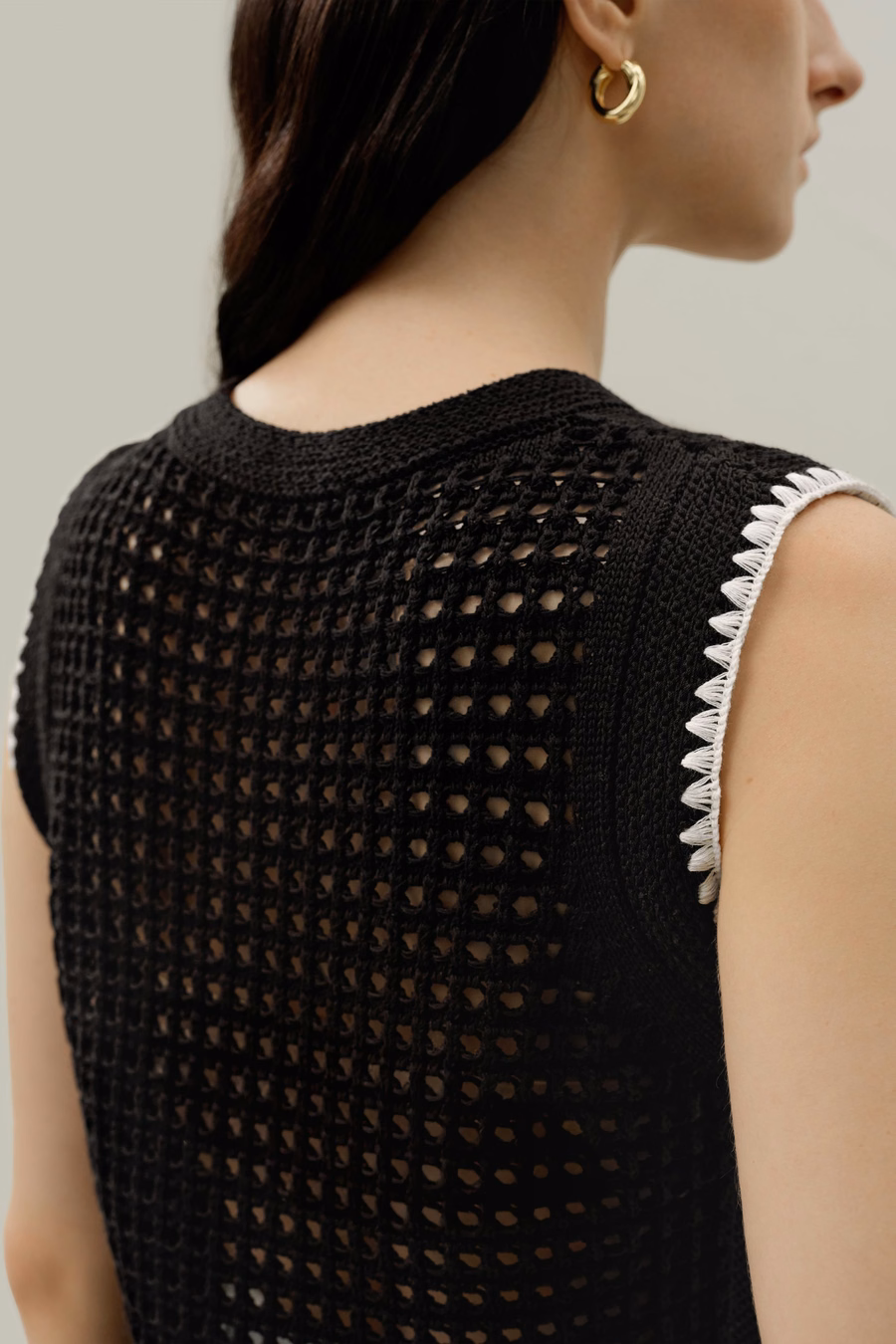 Toscana Pointelle Embroidered Vest