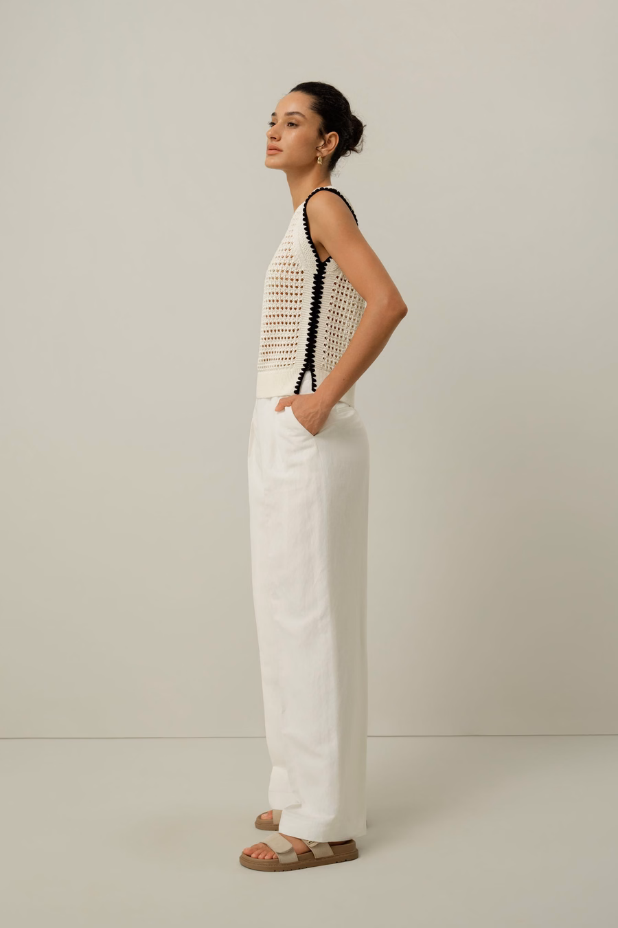 Toscana Pointelle Embroidered Vest