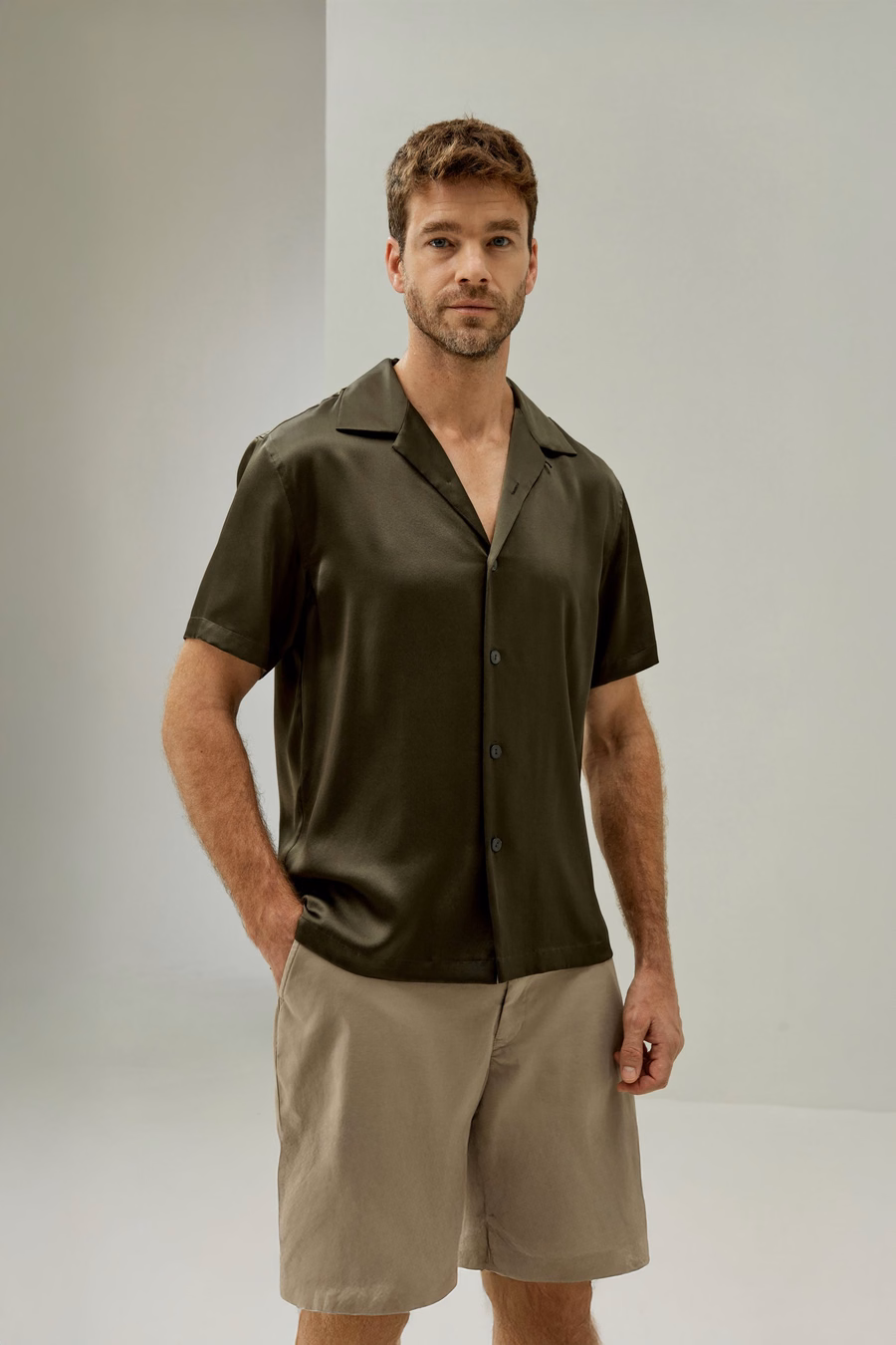 Camicia da Uomo in Seta Camp