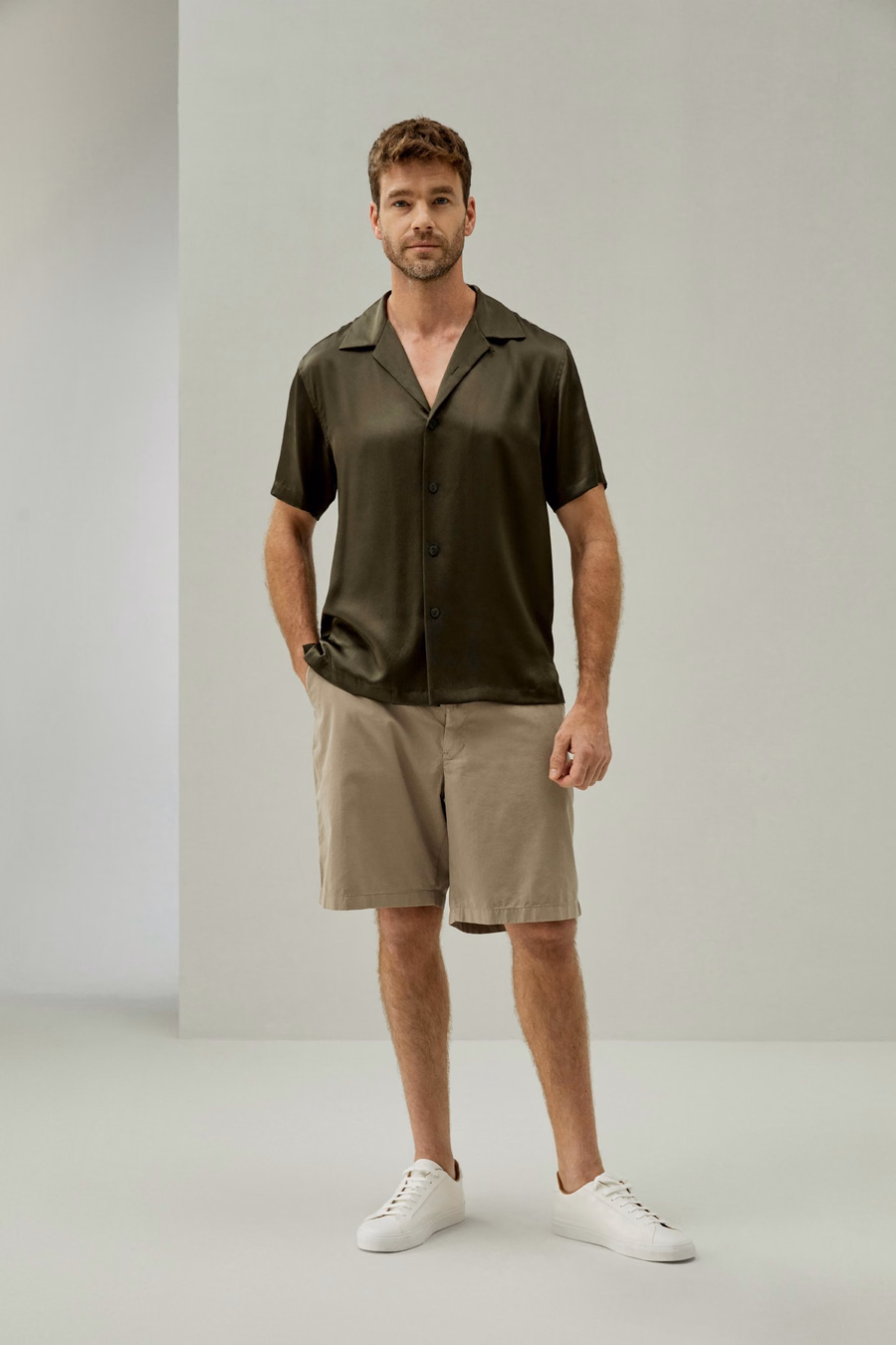 Camicia da Uomo in Seta Camp