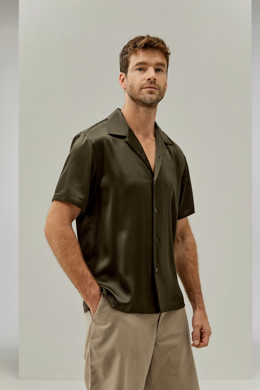 Camicia da Uomo in Seta Camp