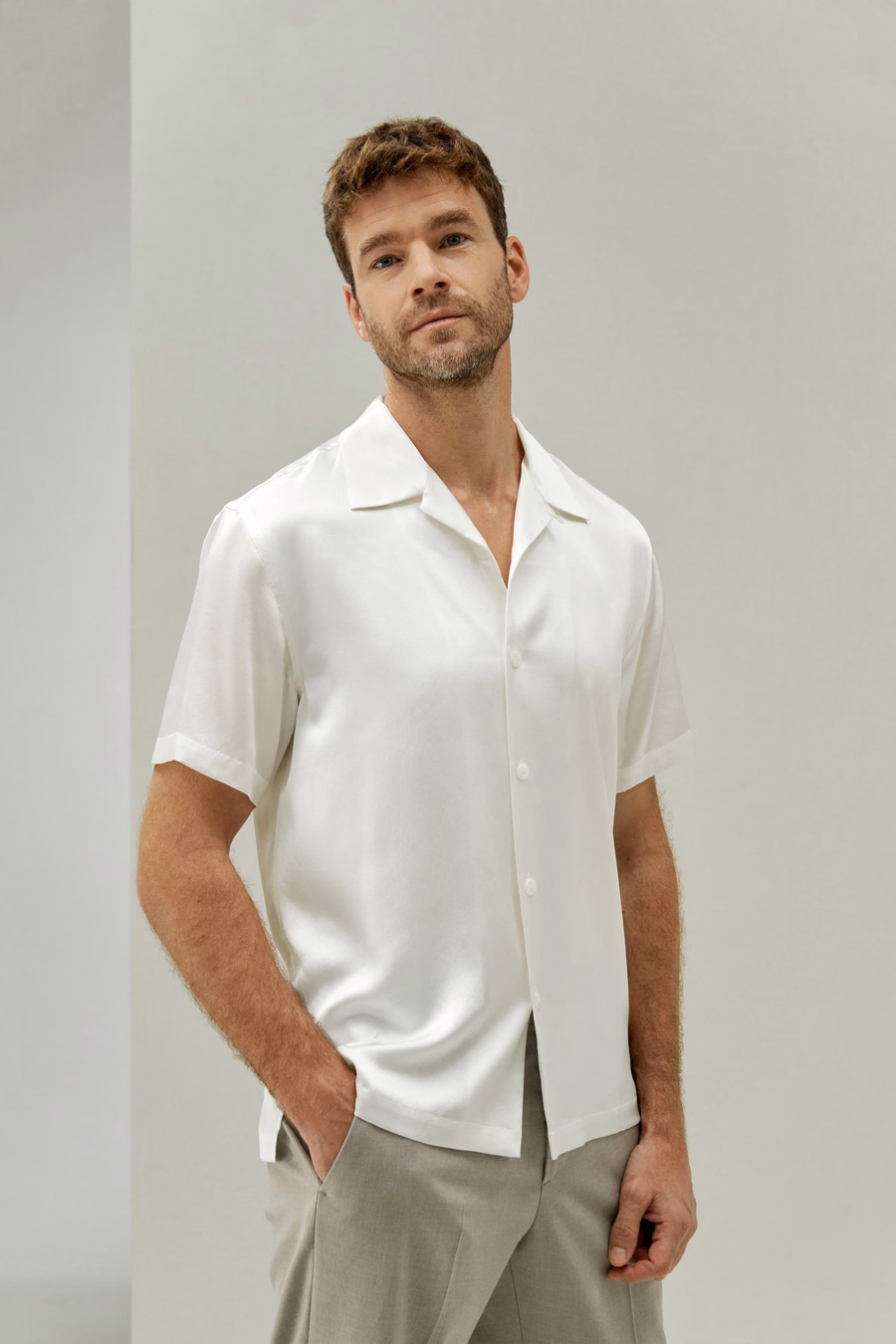 Camicia da Uomo in Seta Camp