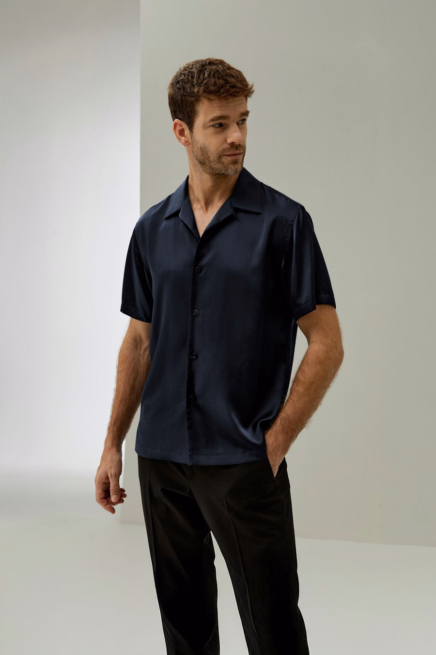 Camicia da Uomo in Seta Camp