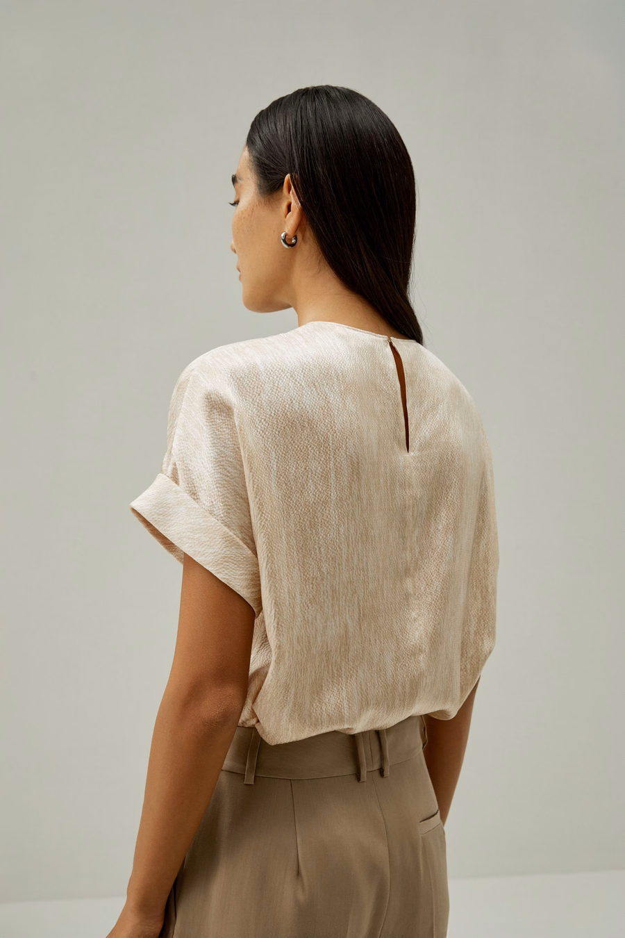 Top in seta satinata