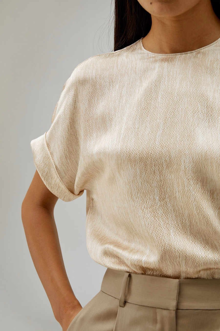 Top in seta satinata