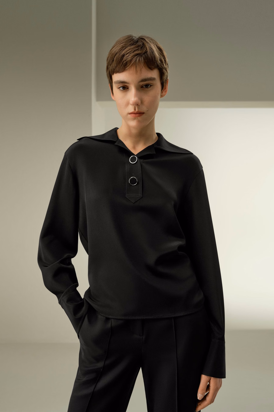 Blusa in Seta Stretch di Lusso