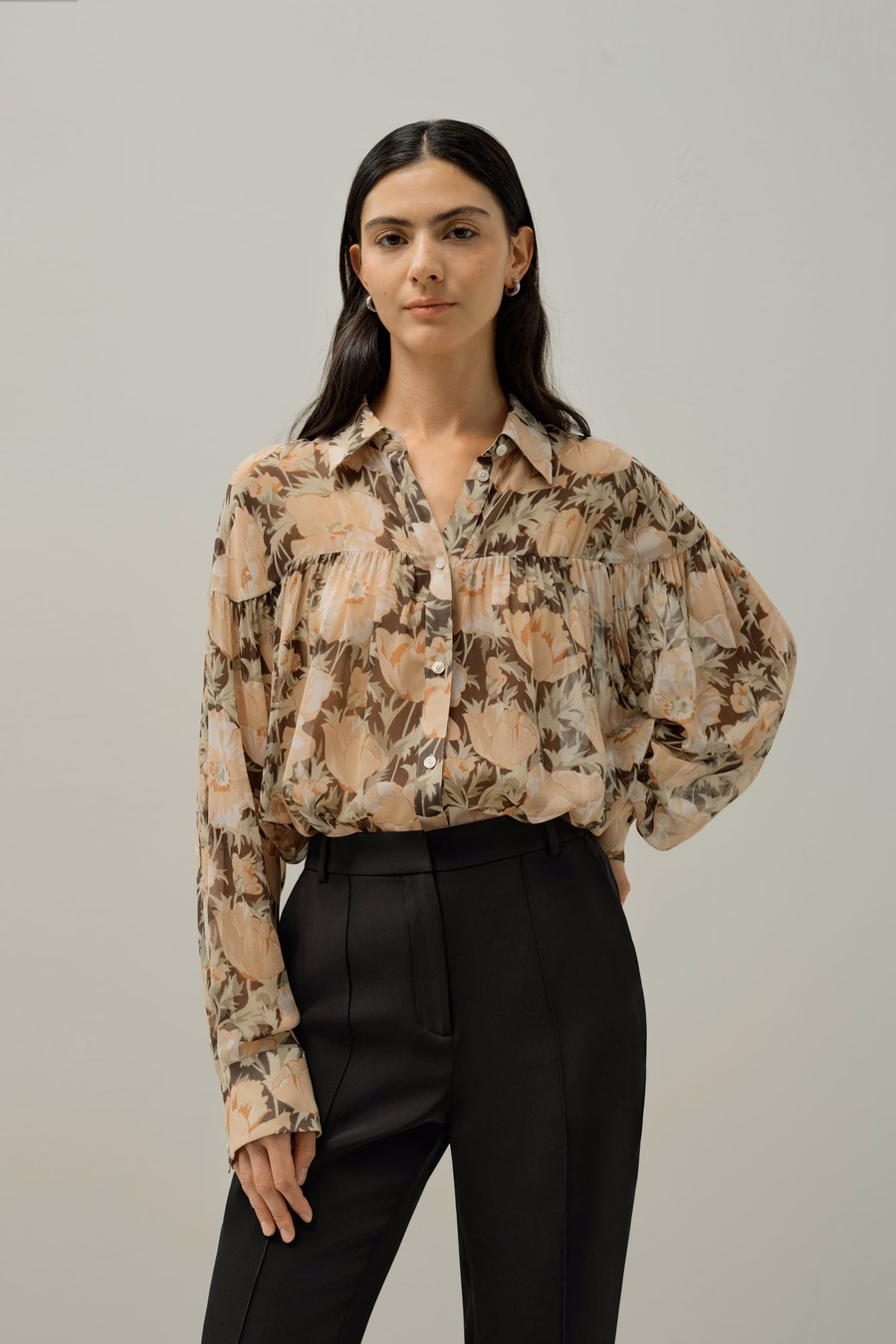 Poppy Parade Blusa di Seta - Realizzata con Tessuto Liberty