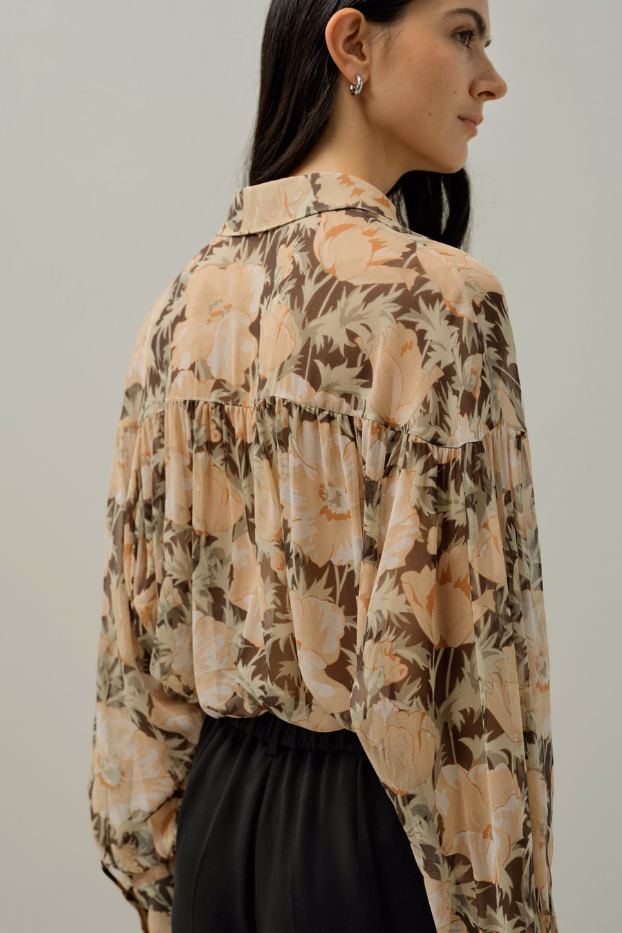 Poppy Parade Blusa di Seta - Realizzata con Tessuto Liberty